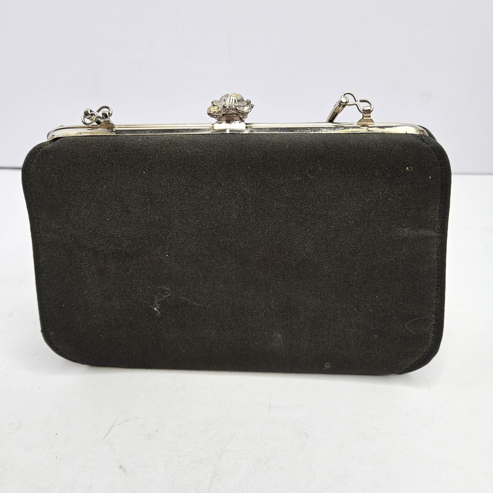Vintage Unbranded Clutch/Purse Chain Strap Black 7" X 5" X 2"‎